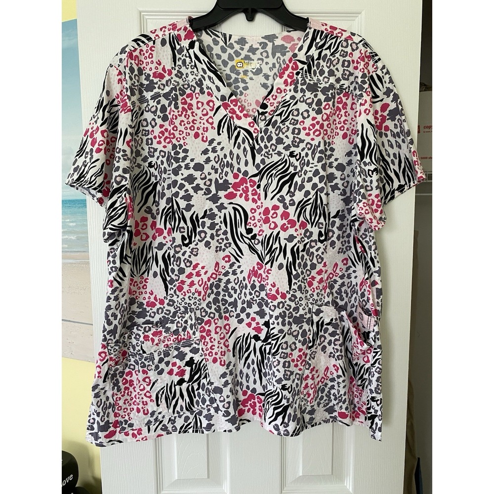 WonderFlex Women's Scrub Short Sleeve Scrub Top Size 2XL